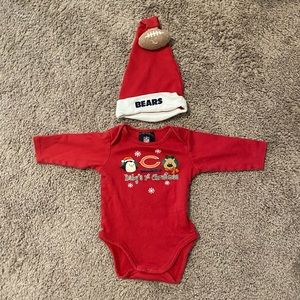 NFL baby’s first Christmas red onesie & hat